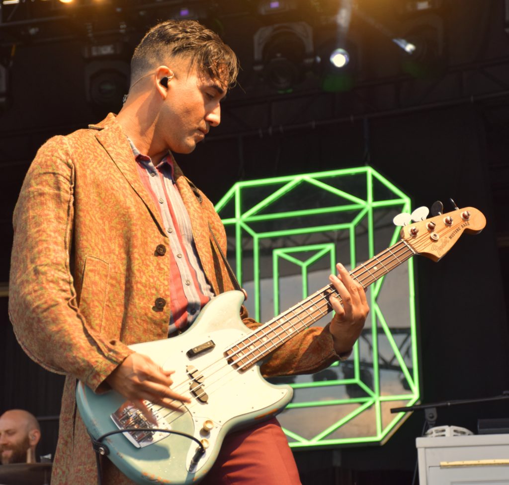 Bassist from Lord Huron playing at Charleston's High Water Festival